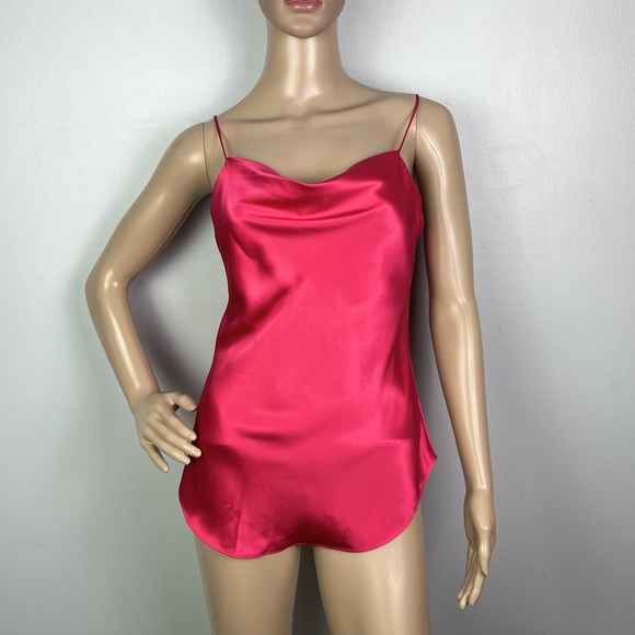 NEW CINQ A SEPT REVOLVE PINK SILK COWL NECK TOP - Picture 2 of 8